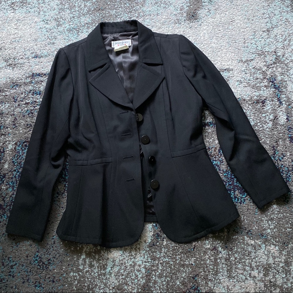 Vintage YSL skirt suit 100% wool size 42